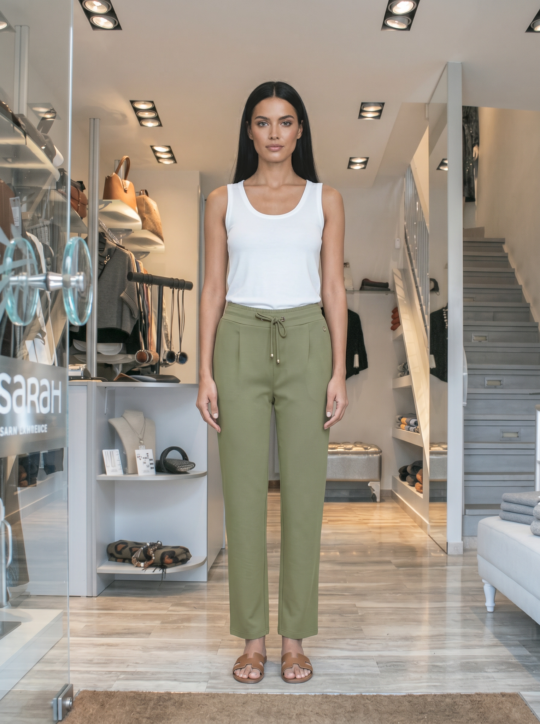 Γυναικείο Παντελόνι Fransa σε Dusty Olive Απόχρωση Dusty Olive / Green - φωτογραφία 2