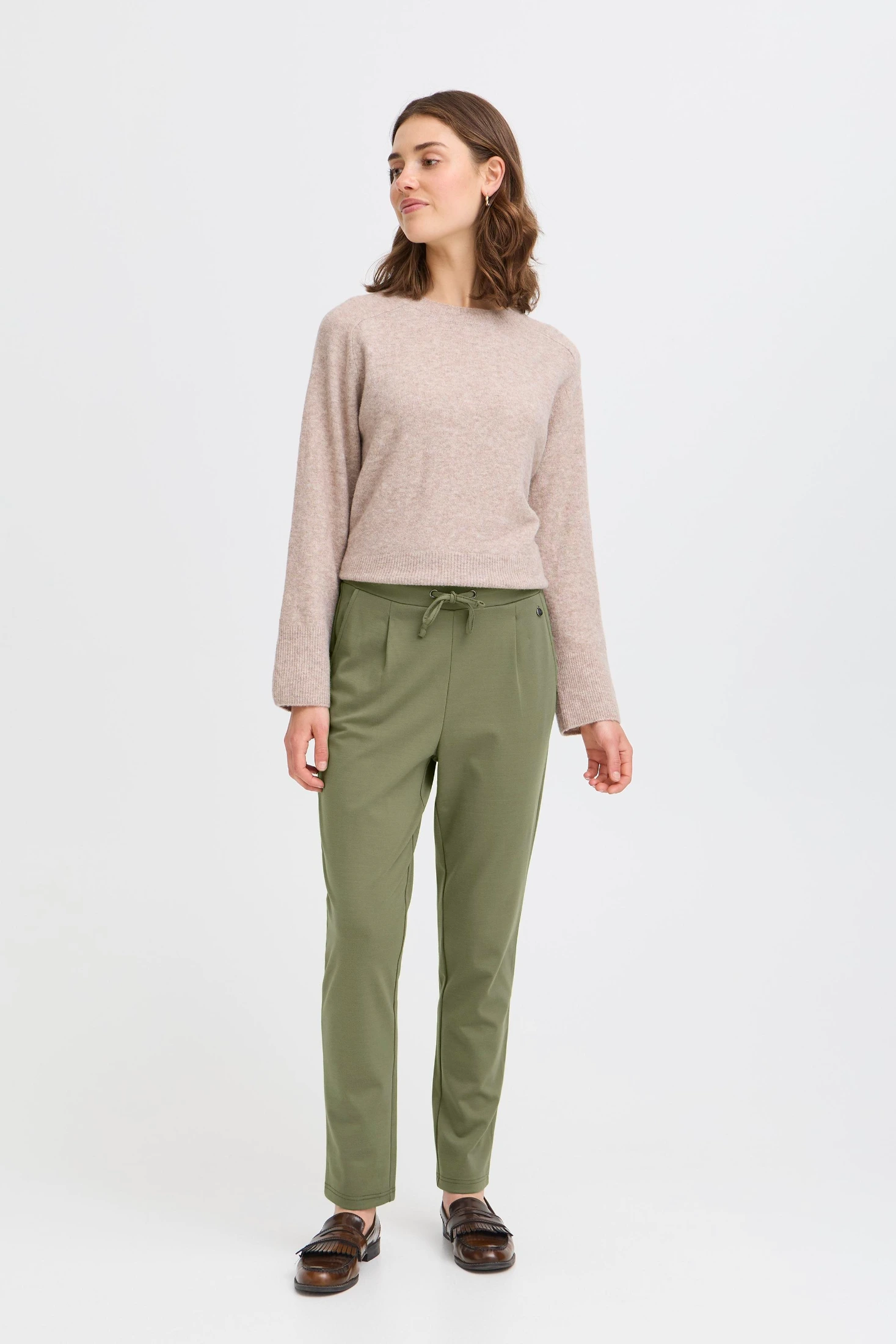 Γυναικείο Παντελόνι Fransa σε Dusty Olive Απόχρωση Dusty Olive / Green - φωτογραφία 1