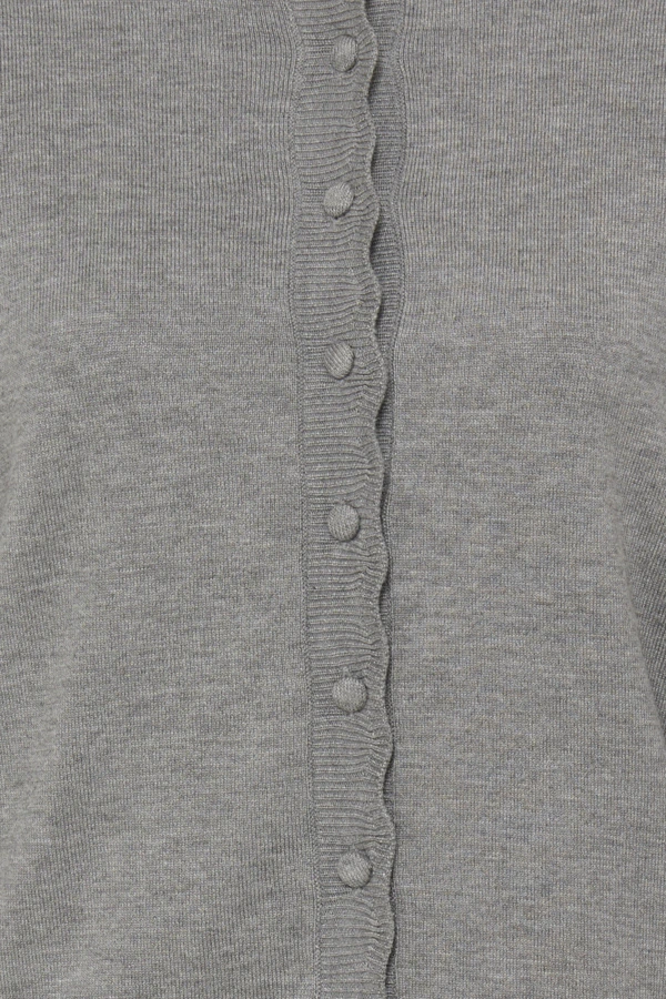 Ζακέτα μακρύ μανίκι με κουμπιά Mid grey mel - φωτογραφία 3