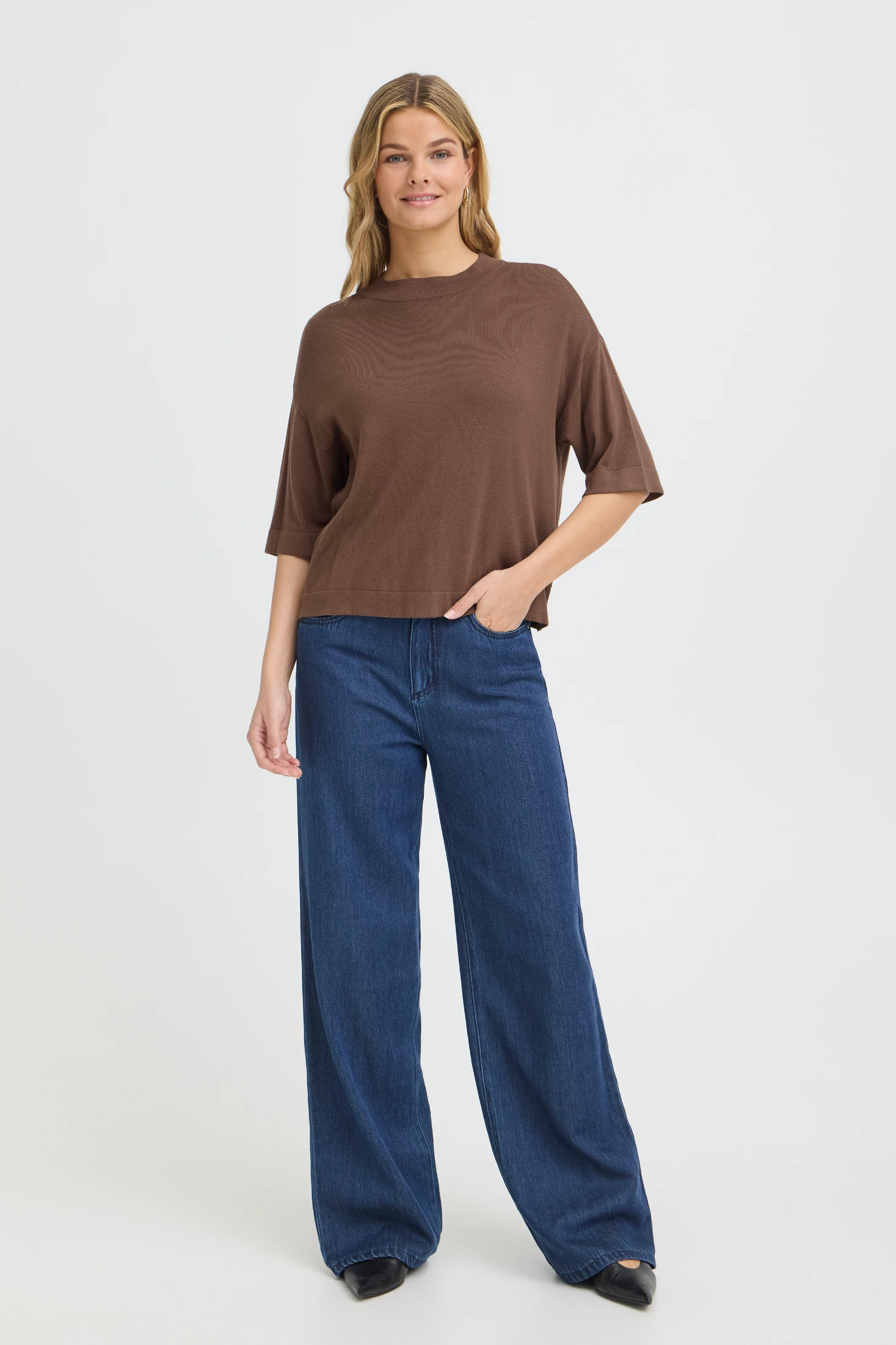 Fransa πουλόβερ με μανίκι 3/4 Rain Drum / Brown - φωτογραφία 2