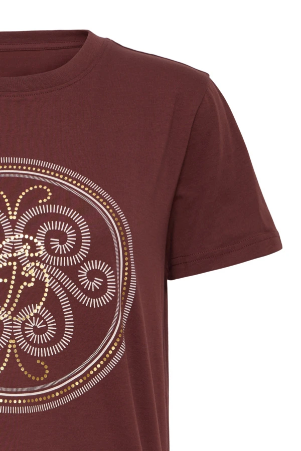 Fransa t-shirt Rum Raisin W. Gold Foil / Red - φωτογραφία 8