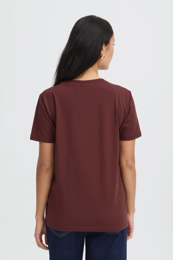 Fransa t-shirt Rum Raisin W. Gold Foil / Red - φωτογραφία 3
