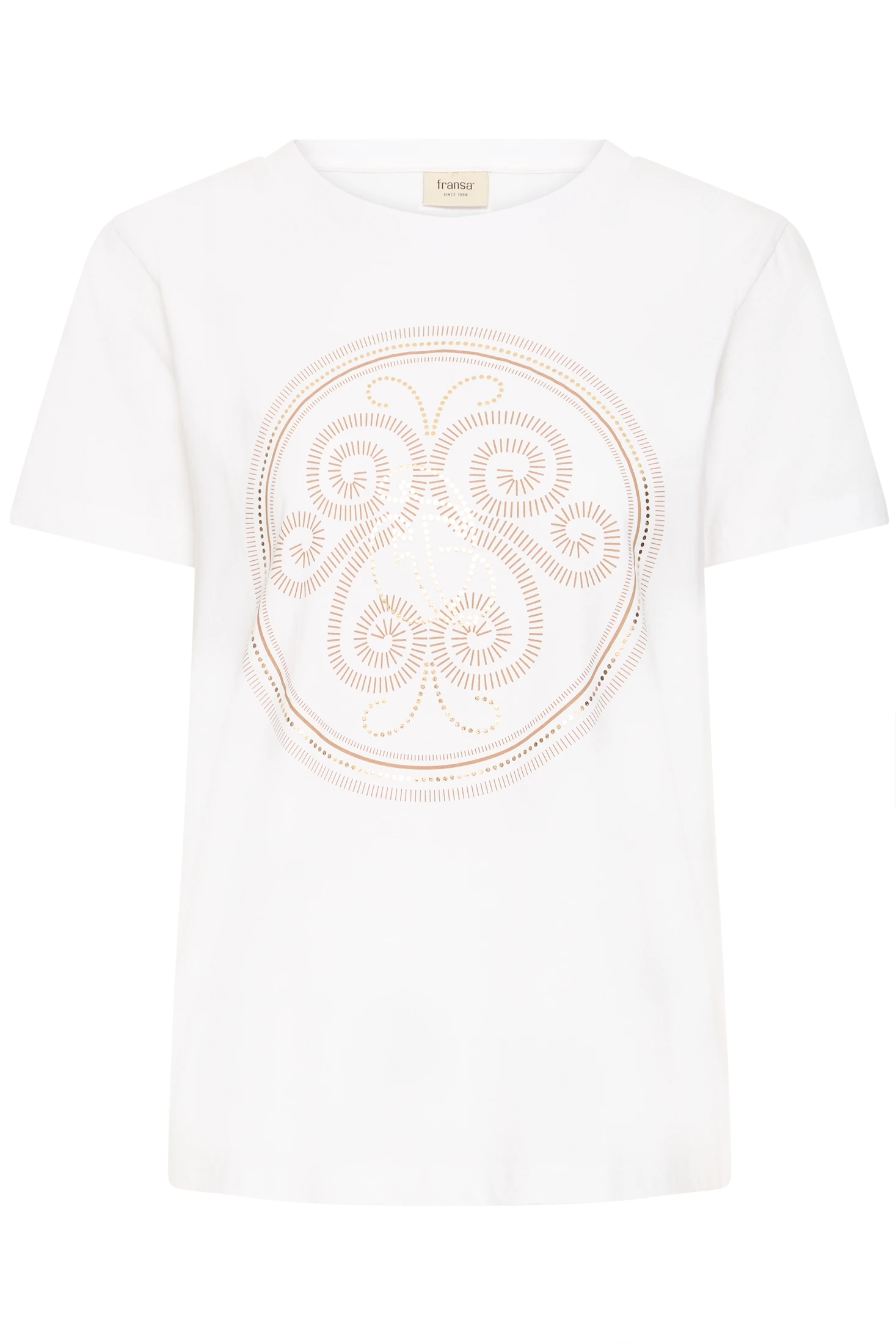 Fransa t-shirt White W. Tobacco Gold Foil - φωτογραφία 3